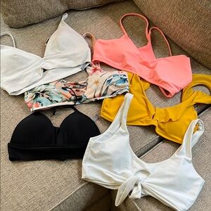 6 bikini tops 5 are medium 1 is size small
